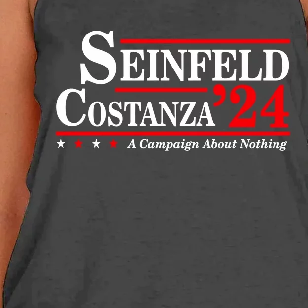 Funny George Costanza 2024 Election Women's Knotted Racerback Tank