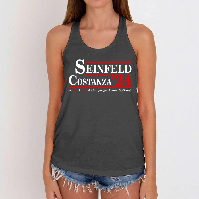 Funny George Costanza 2024 Election Women's Knotted Racerback Tank