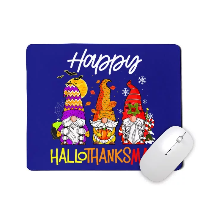 Festive Gnomes Celebrating Hallothanksmas Mousepad