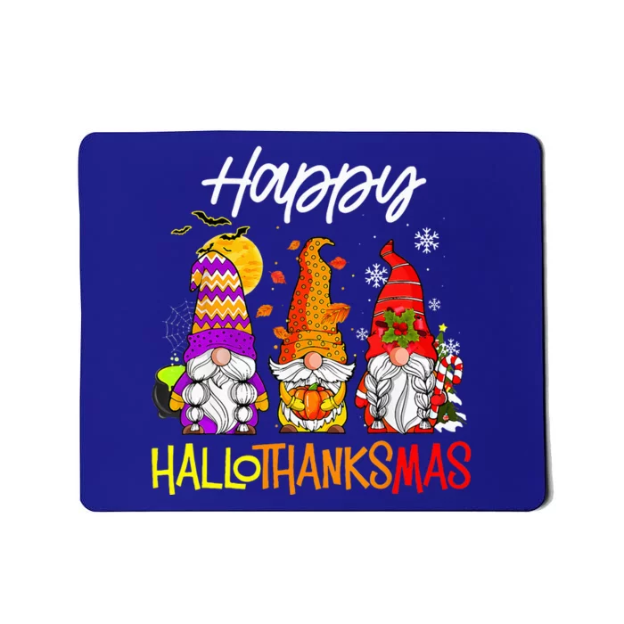 Festive Gnomes Celebrating Hallothanksmas Mousepad