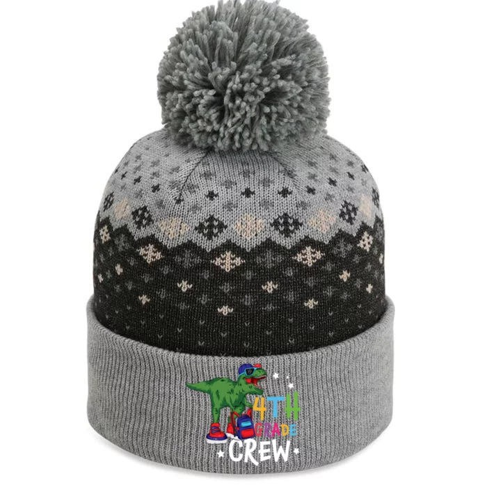 Fourth Grade Crew T Rex Cute 4Th Grade Gift The Baniff Cuffed Pom Beanie