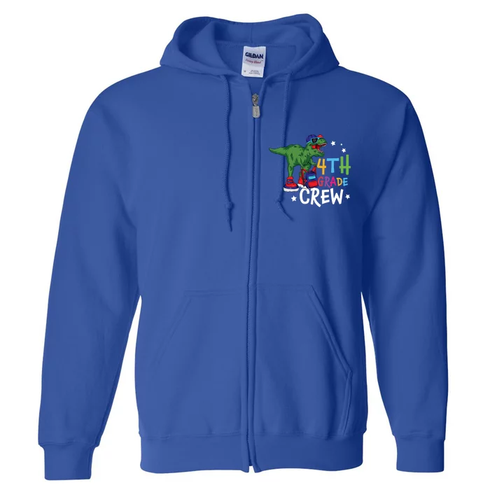 Fourth Grade Crew T Rex Cute 4Th Grade Gift Full Zip Hoodie