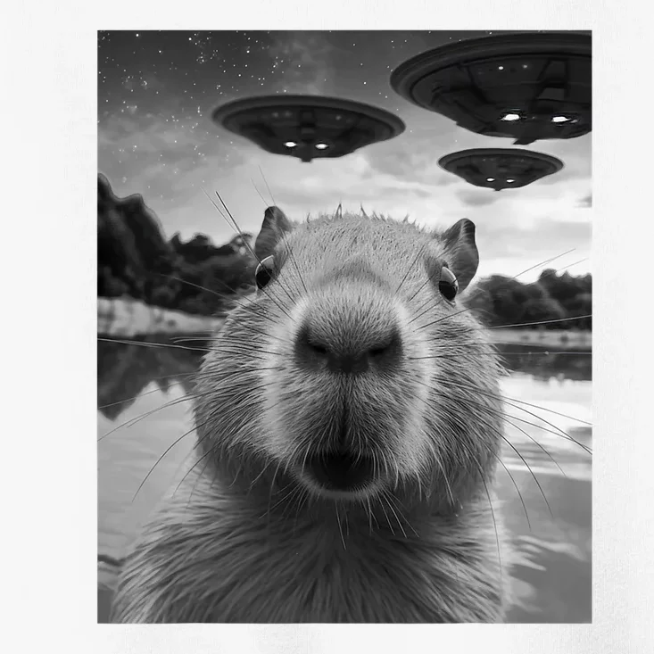 Funny Graphic Capybara Selfie With Ufos Weird Toddler T-Shirt