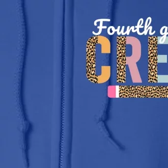 Fourth Grade Crew Teacher Leopard 4Th Grade Cute Gift Full Zip Hoodie