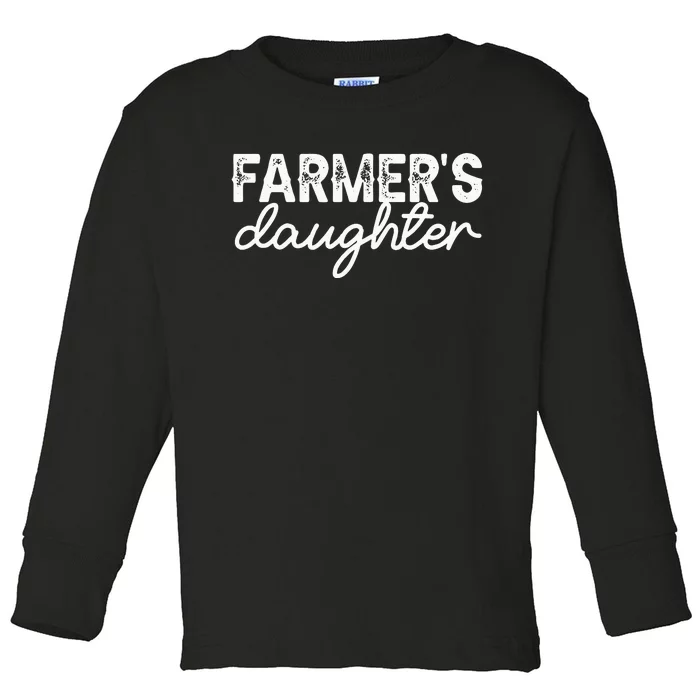 Farm Girl Country Southern Farmers Daughter Farm Farmer Toddler Long Sleeve Shirt