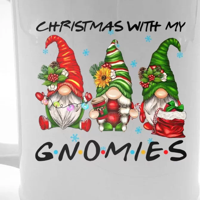 Funny Gnome Christmas Friend Great Gift Christmas With My Gnomies Great Gift Front & Back Beer Stein