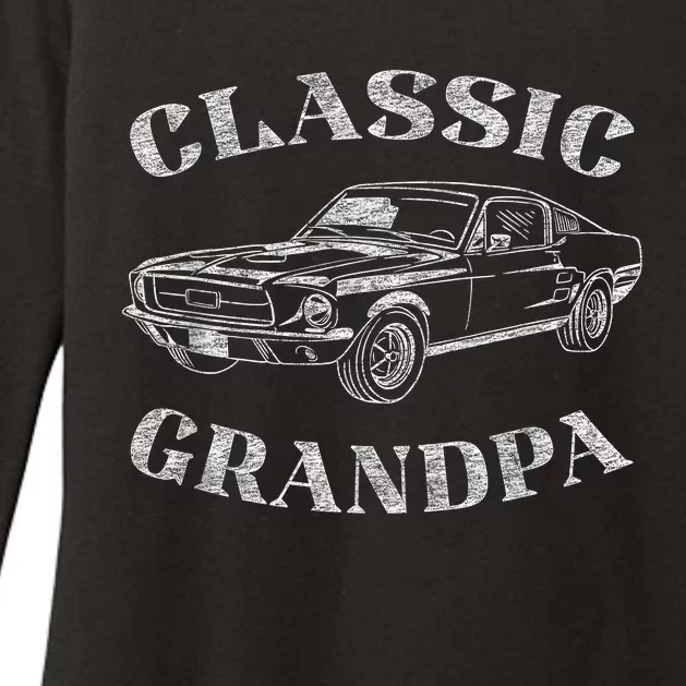 Funny Grandpa Classic Car Graphic Womens CVC Long Sleeve Shirt