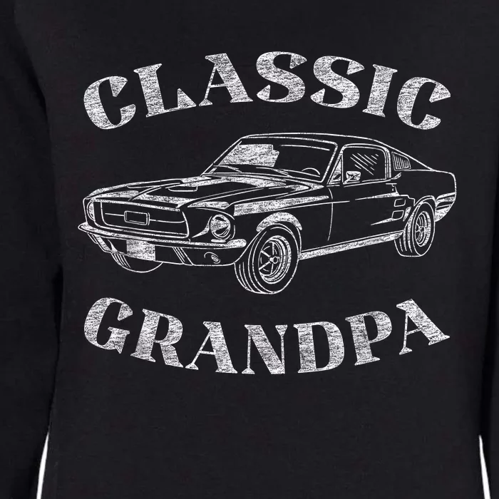 Funny Grandpa Classic Car Graphic Womens California Wash Sweatshirt