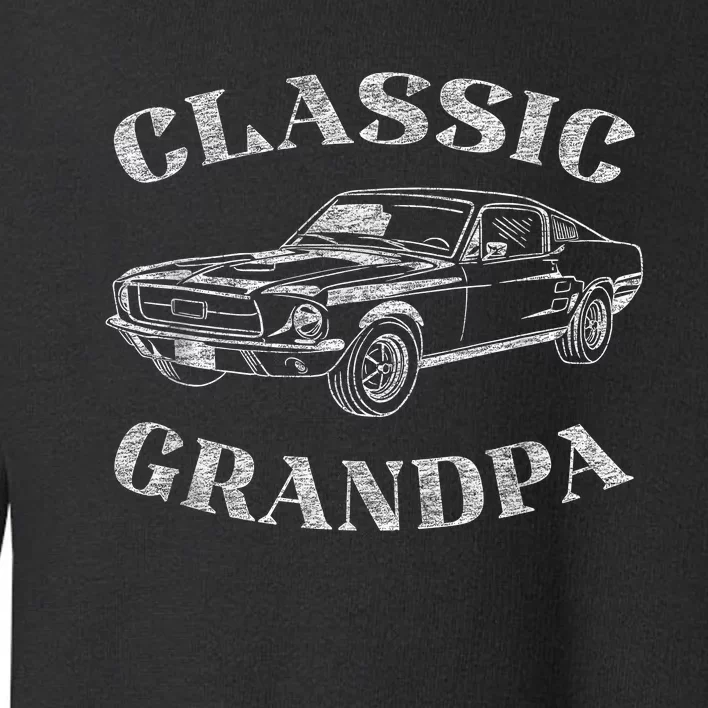 Funny Grandpa Classic Car Graphic Toddler Sweatshirt