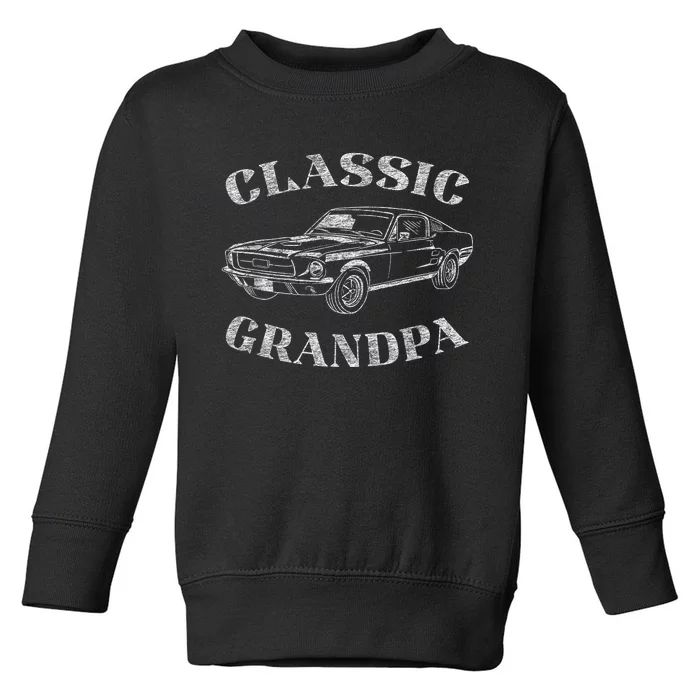 Funny Grandpa Classic Car Graphic Toddler Sweatshirt