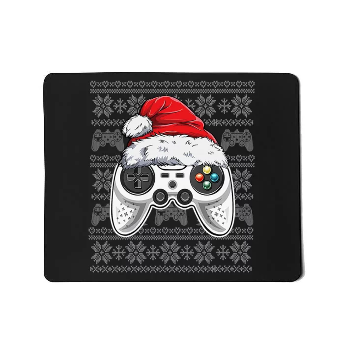 Funny Gamer Controller Gaming Gift Boys Christmas Santa Hat Mousepad