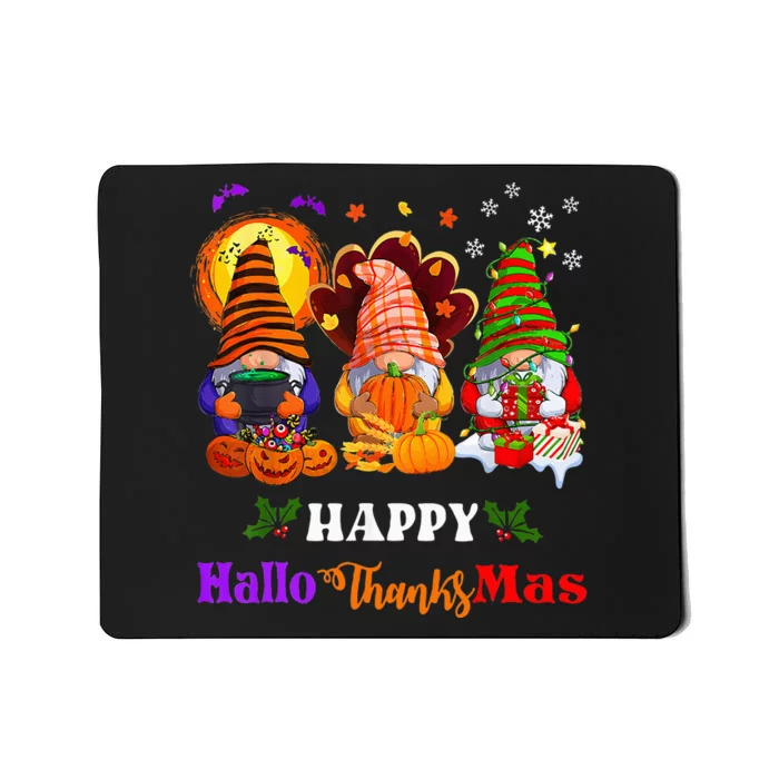 Festive Gnomes Celebrating Halloween and Christmas Mousepad