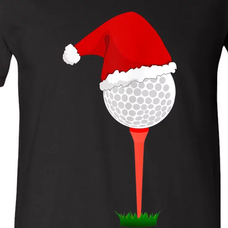 Funny Golfing Christmas Holiday Golf Ball V-Neck T-Shirt