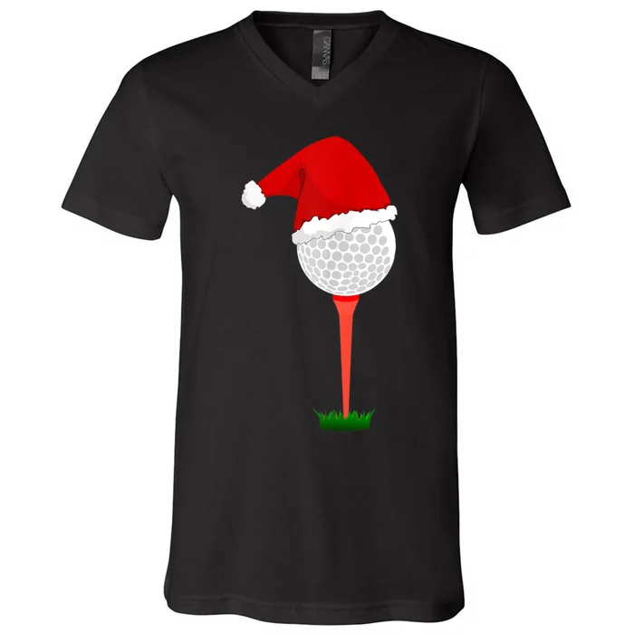 Funny Golfing Christmas Holiday Golf Ball V-Neck T-Shirt