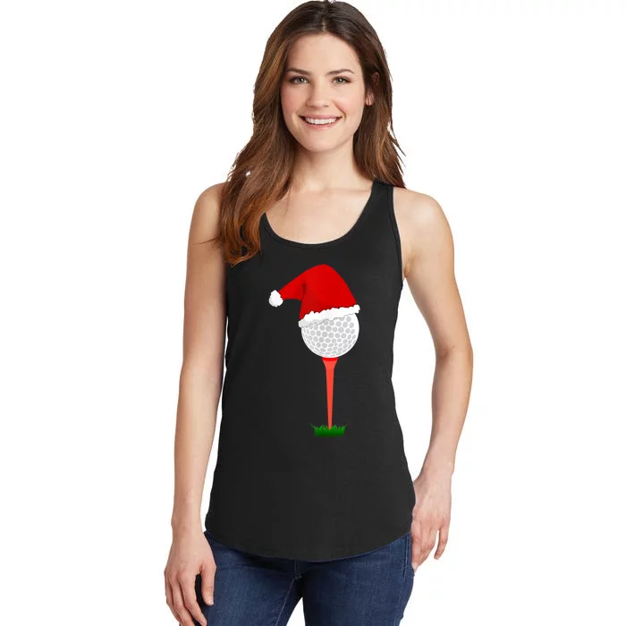 Funny Golfing Christmas Holiday Golf Ball Ladies Essential Tank