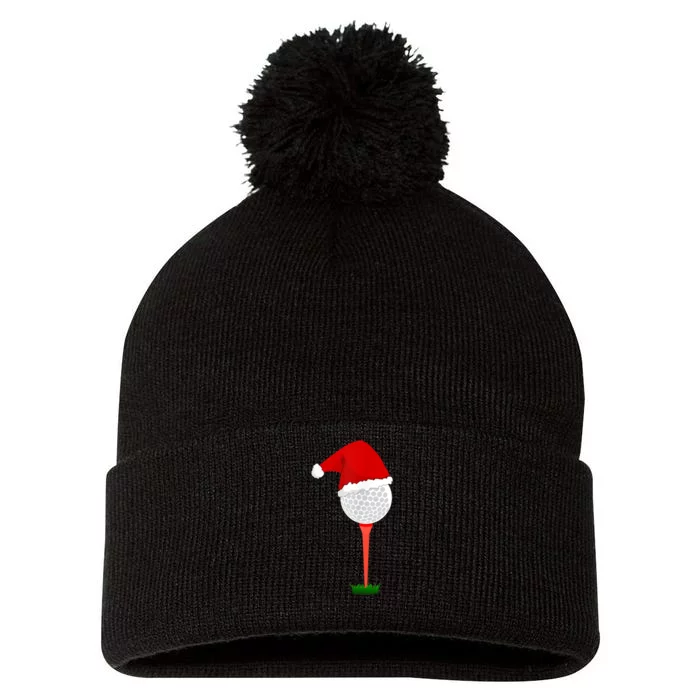 Funny Golfing Christmas Holiday Golf Ball Pom Pom 12in Knit Beanie