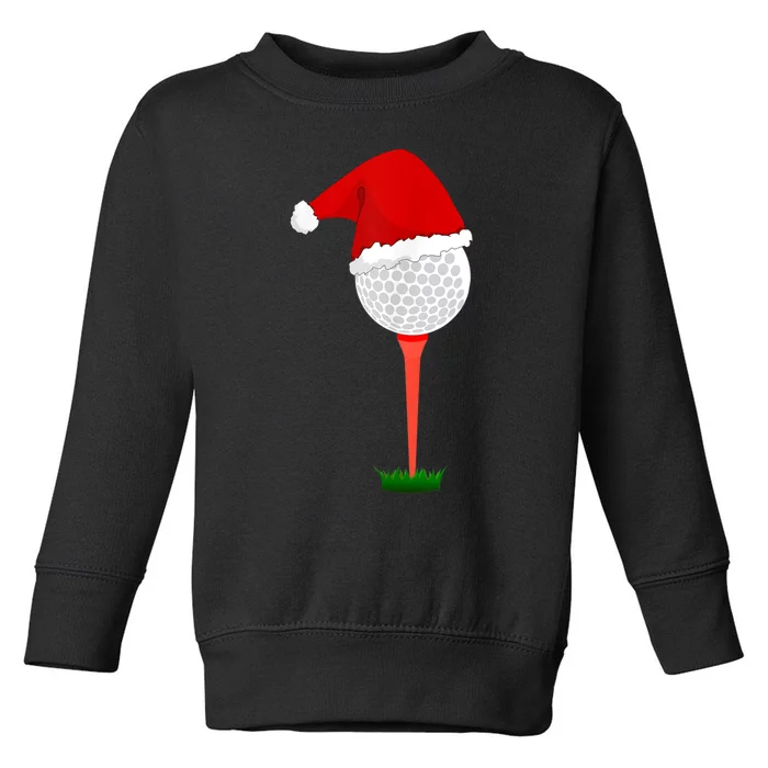 Funny Golfing Christmas Holiday Golf Ball Toddler Sweatshirt