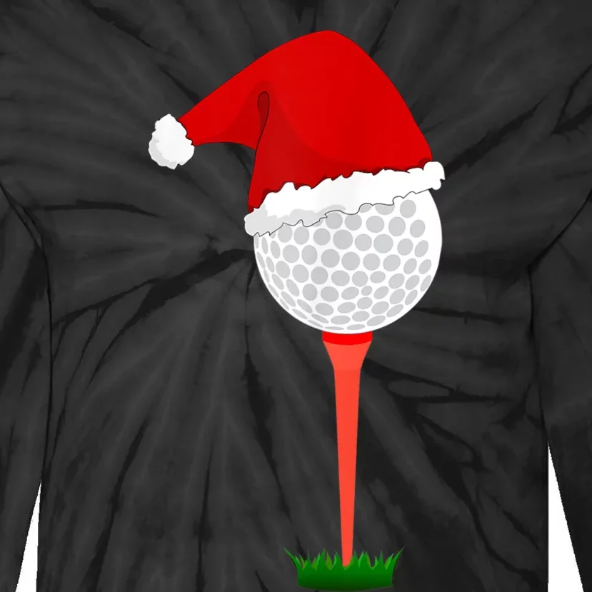 Funny Golfing Christmas Holiday Golf Ball Tie-Dye Long Sleeve Shirt