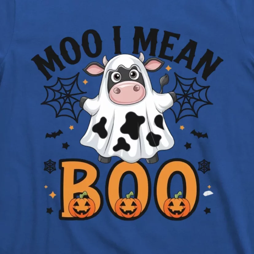 Funny Ghost Cow Moo I Mean Boo Cute Cow Halloween Gift T-Shirt