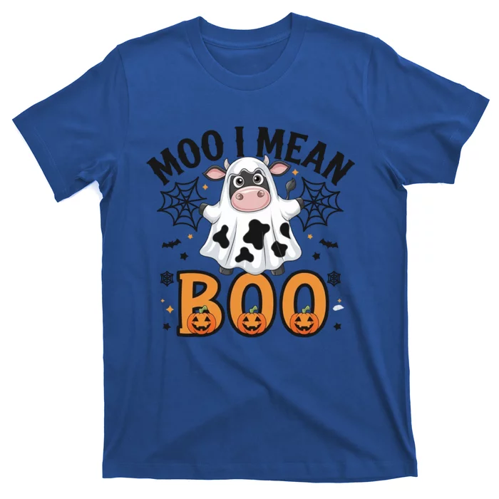 Funny Ghost Cow Moo I Mean Boo Cute Cow Halloween Gift T-Shirt