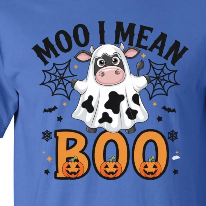 Funny Ghost Cow Moo I Mean Boo Cute Cow Halloween Gift Tall T-Shirt