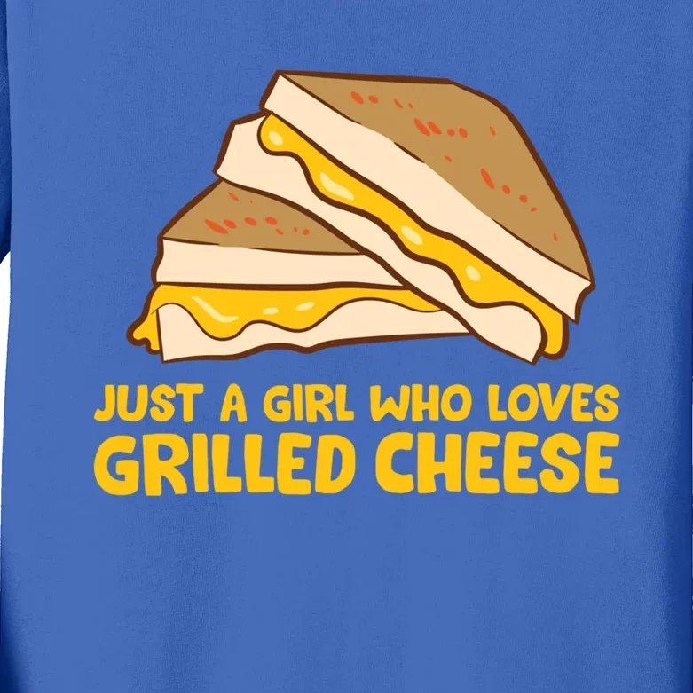 Funny Grilled Cheese Just A Who Loves Grilled Cheese Cool Gift Kids Long Sleeve Shirt