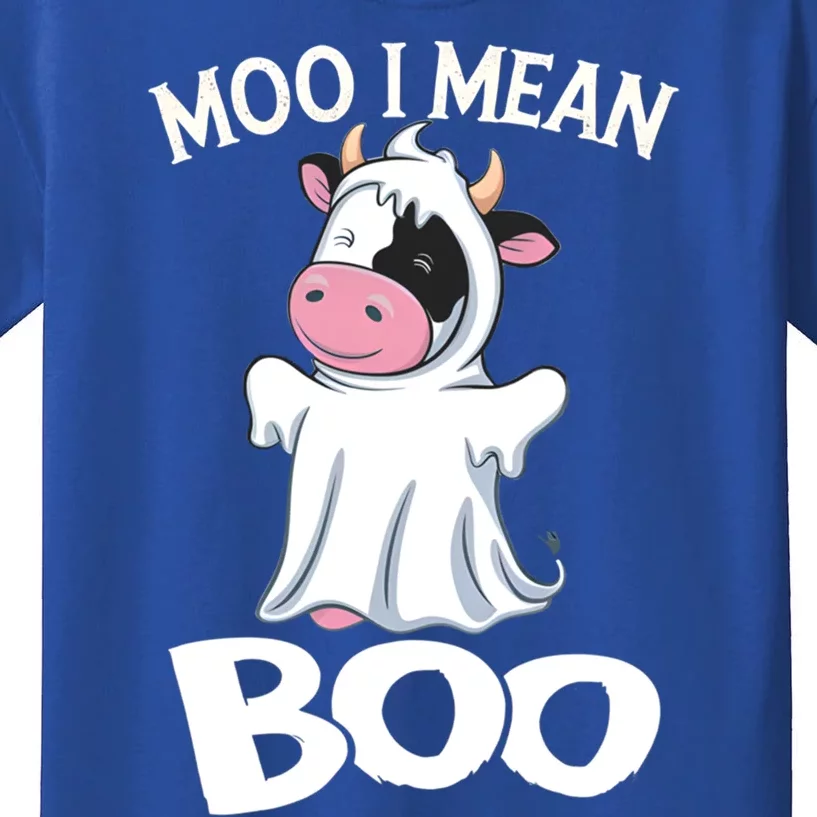 Funny Ghost Cow Moo I Mean Boo Halloween Cow Lover Gift Kids T-Shirt