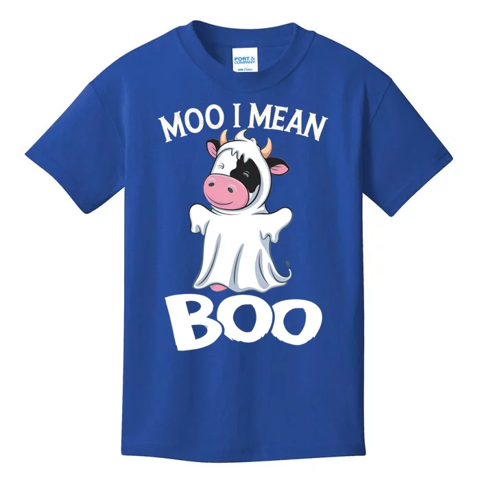 Funny Ghost Cow Moo I Mean Boo Halloween Cow Lover Gift Kids T-Shirt