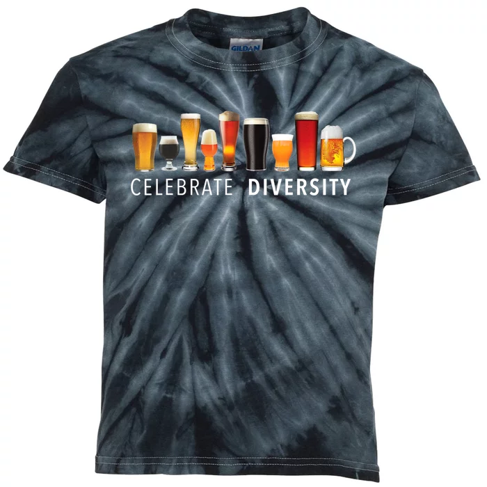 Funny Gift Celebrate Diversity Craft Beer Ing Gift Kids Tie-Dye T-Shirt