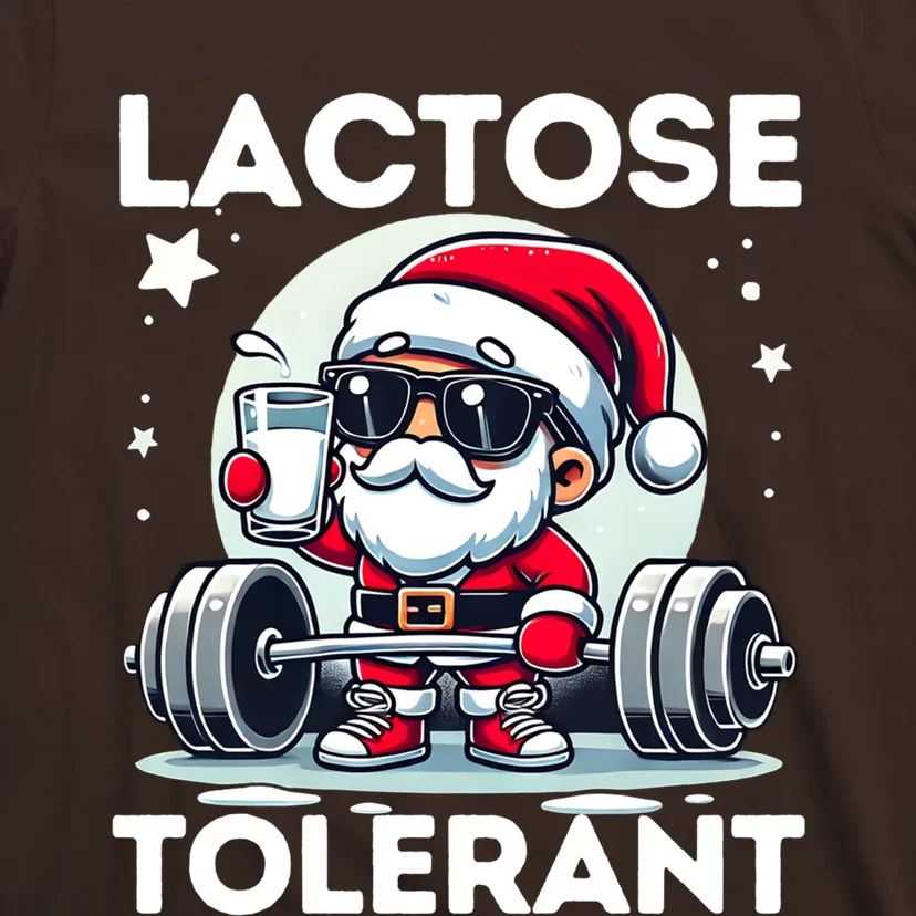 Funny Gift Christmas Santa Fitness Ugly Christmas Xmas Lactose Tolerant T-Shirt