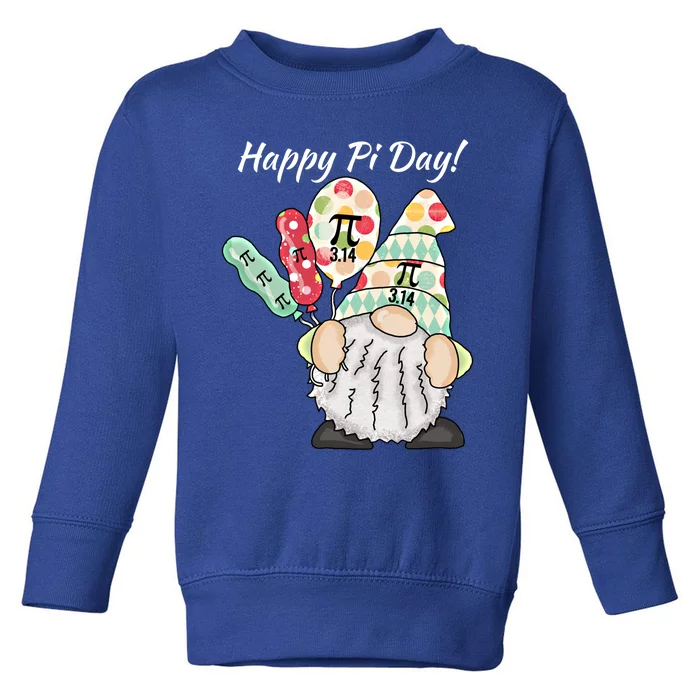 Funny Gnome Celebrating Happy Pi Day Gift Toddler Sweatshirt