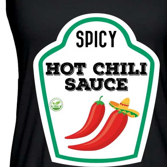 Funny Group Condiments Diy Halloween Costume Hot Chili Sauce Ladies Essential Flowy Tank