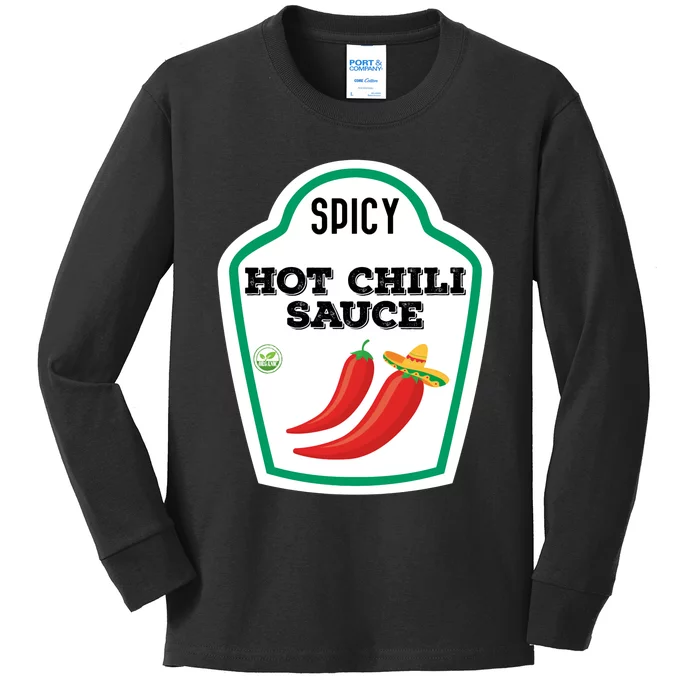 Funny Group Condiments Diy Halloween Costume Hot Chili Sauce Kids Long Sleeve Shirt