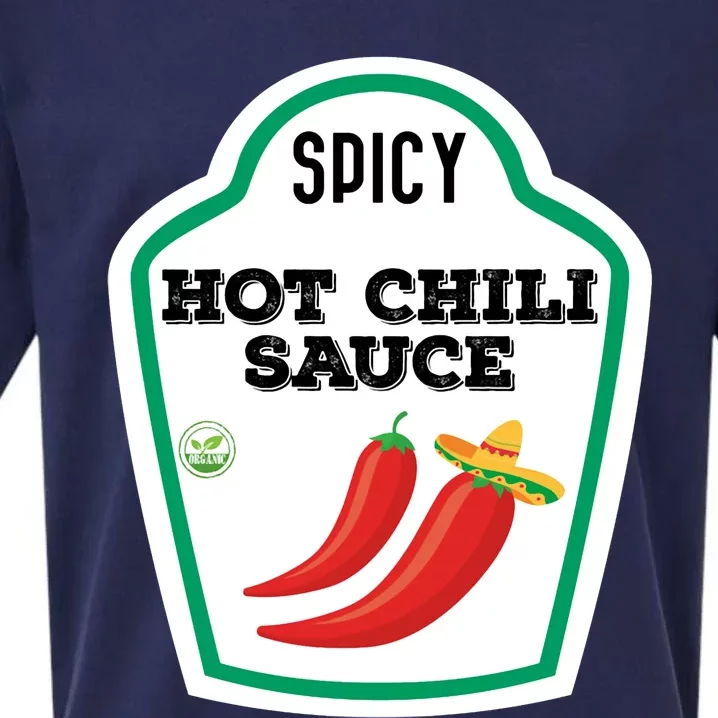 Funny Group Condiments Diy Halloween Costume Hot Chili Sauce Sueded Cloud Jersey T-Shirt