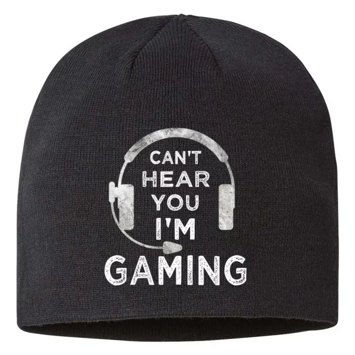 Funny Gamer Can't Hear You I'm Gaming Teens Boy Girl 8 1/2in Sustainable Knit Beanie