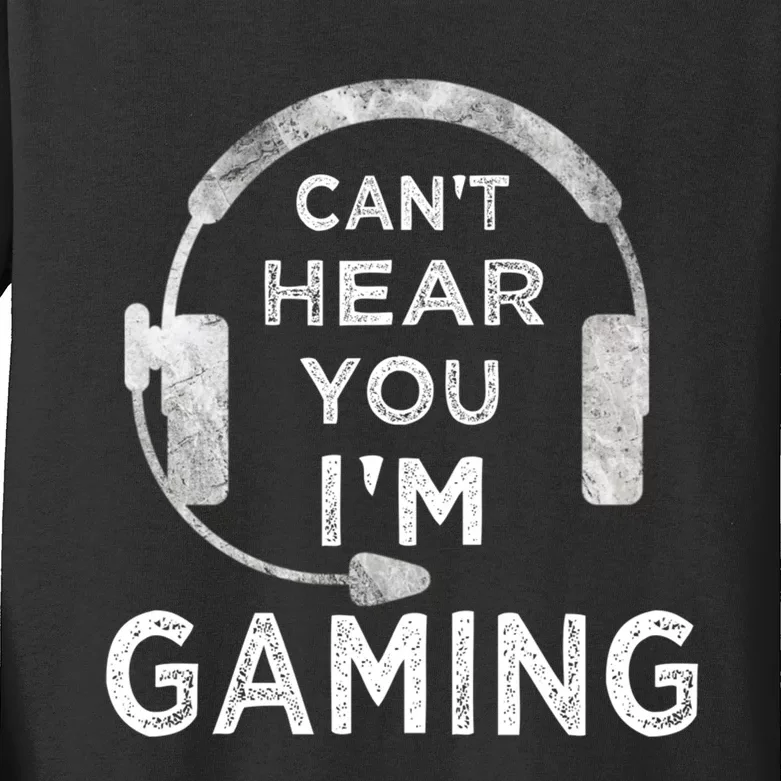 Funny Gamer Can't Hear You I'm Gaming Teens Boy Girl Kids Long Sleeve Shirt