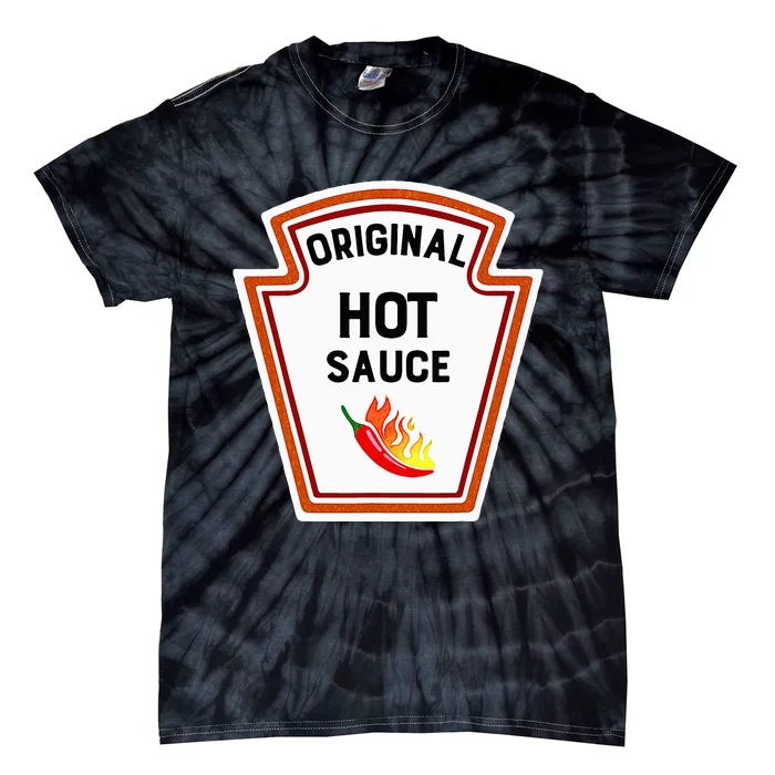 Funny Group Condiments Halloween Costume Original Hot Sauce Tie-Dye T-Shirt