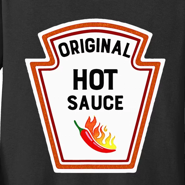 Funny Group Condiments Halloween Costume Original Hot Sauce Kids Long Sleeve Shirt