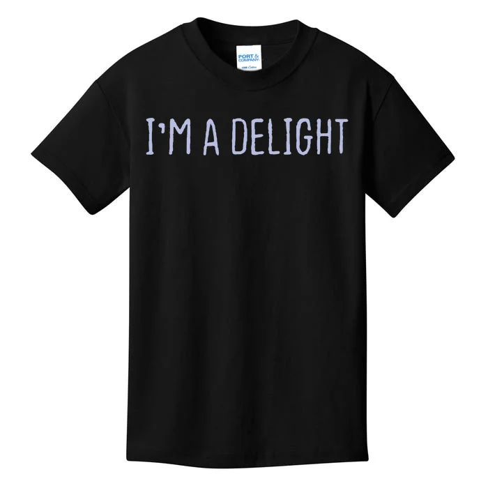 Funny Graphic Colored Saying Im A Delight Kids T-Shirt