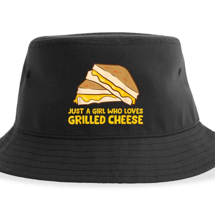 Funny Grilled Cheese Just A Girl Who Loves Grilled Cheese Sustainable Bucket Hat