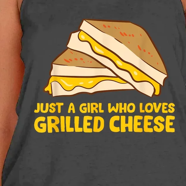 Funny Grilled Cheese Just A Girl Who Loves Grilled Cheese Women's Knotted Racerback Tank