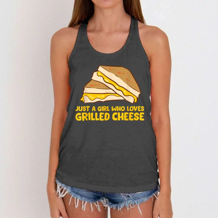 Funny Grilled Cheese Just A Girl Who Loves Grilled Cheese Women's Knotted Racerback Tank