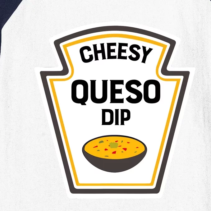 Funny Group Condiments Halloween Costume Cheesy Queso Dip Baseball Sleeve Shirt