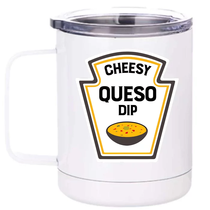 Funny Group Condiments Halloween Costume Cheesy Queso Dip Front & Back 12oz Stainless Steel Tumbler Cup