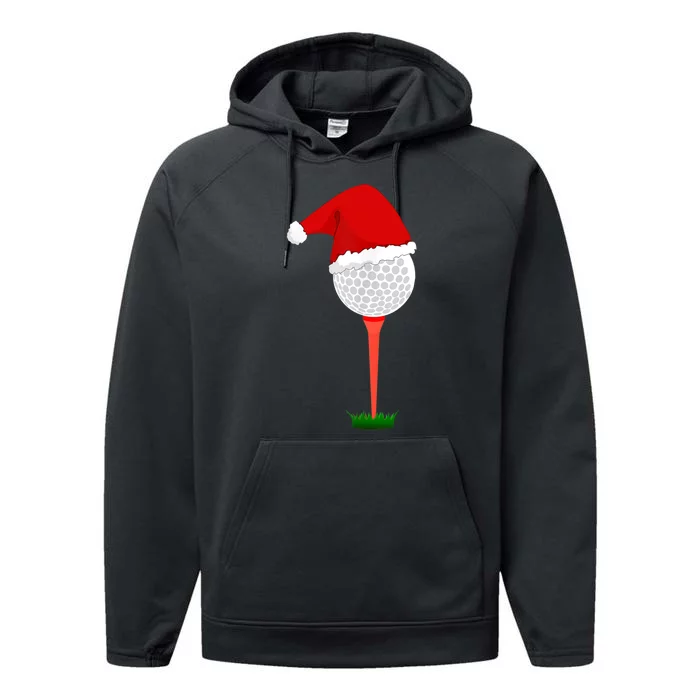 Funny Golfing Christmas Tee Holiday Golf Ball TShirt Performance Fleece Hoodie