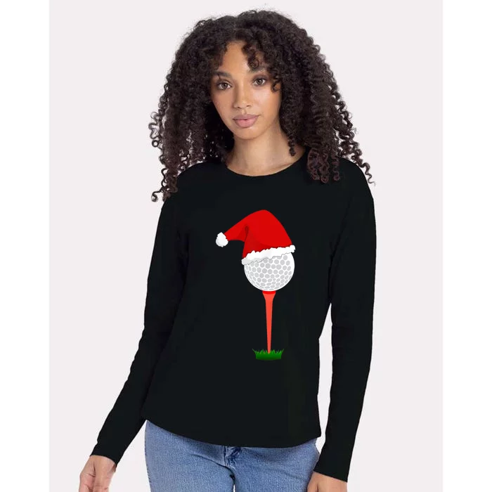 Funny Golfing Christmas Tee Holiday Golf Ball TShirt Womens Cotton Relaxed Long Sleeve T-Shirt