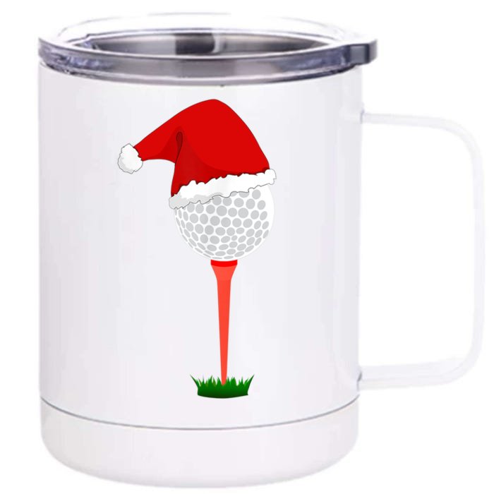 Funny Golfing Christmas Tee Holiday Golf Ball TShirt Front & Back 12oz Stainless Steel Tumbler Cup