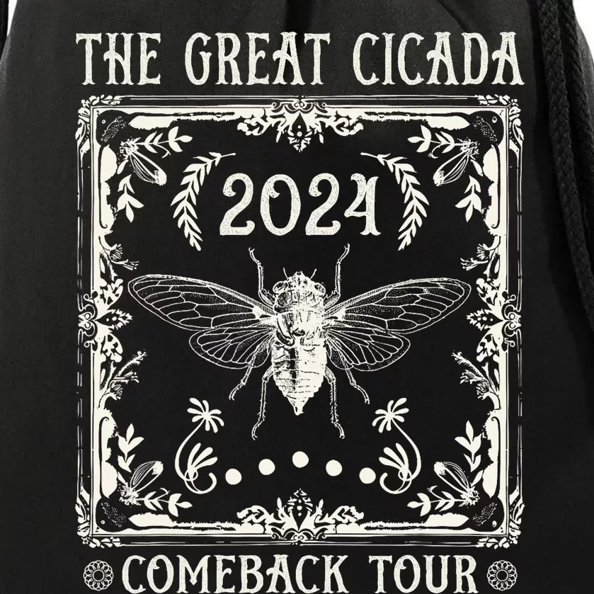 Funny Great Cicada Comeback 2024 Insect Invasion Drawstring Bag