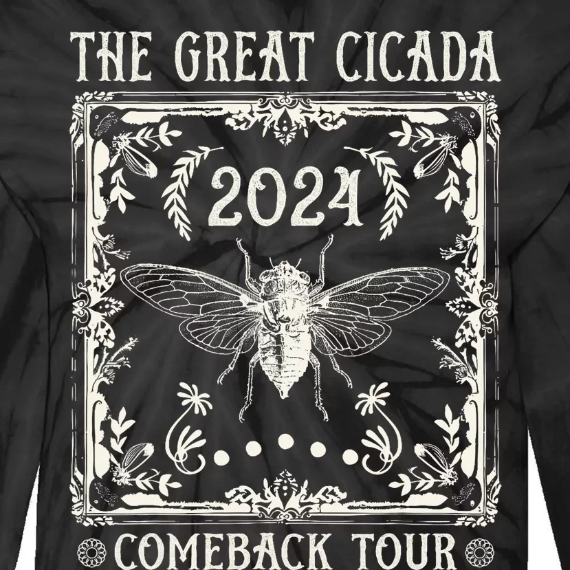 Funny Great Cicada Comeback 2024 Insect Invasion Tie-Dye Long Sleeve Shirt