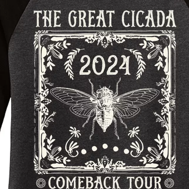 Funny Great Cicada Comeback 2024 Insect Invasion Women's Tri-Blend 3/4-Sleeve Raglan Shirt